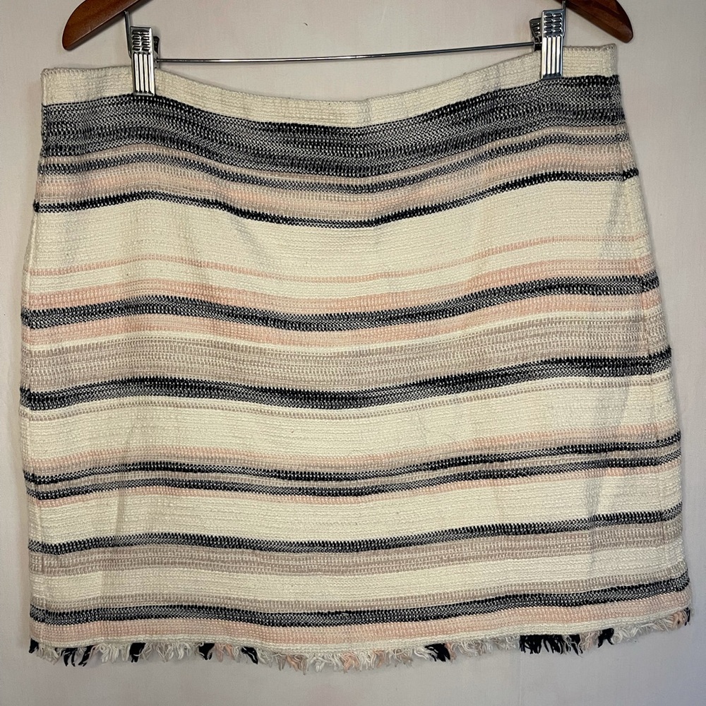 Loft Outlet Woven Striped A-Line Mini Skirt.